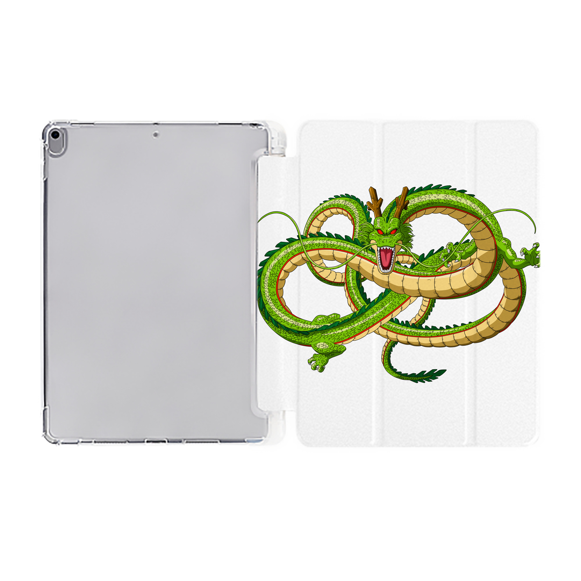 （画像用） ドラゴンボール 神龍 シェンロン DRAGON BALL Shenron IPad ケース ペン収納付き 三つ折りスタンド PUレザー×シリコン 対応機種9.5/10.5/10.9インチ